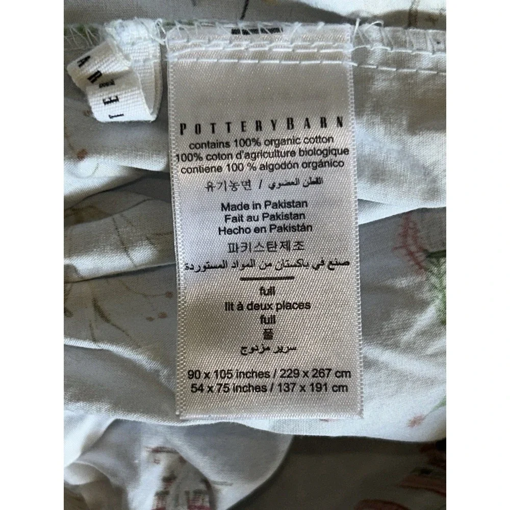 Pottery Barn Snow Day Gnome Full Fitted Sheet Excellent Christmas ORGANIC COTTON